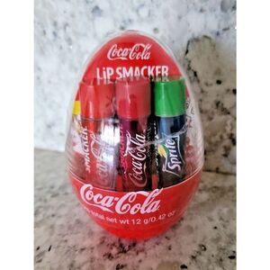 3 Lip Smackers‎ Coca Cola Lip Balm Egg - Classic Vanilla Cherry NEW SEALED